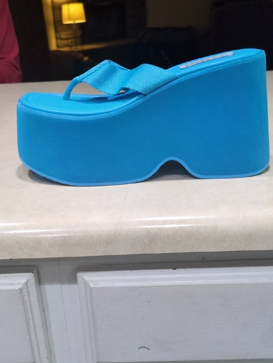 Steve Madden Shoes - Steve Madden Bright Blue Platform Flip Flops